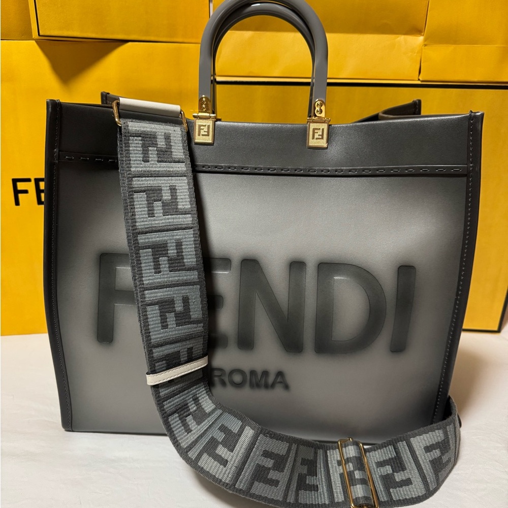 Fendi Large Gray Sunshine Tote